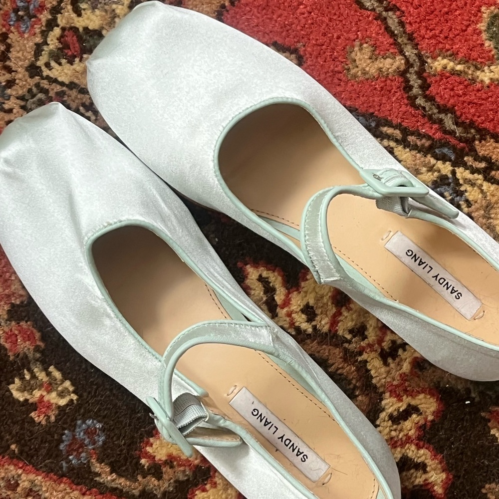 Sandy Liang Mary Jane Pointe Shoes in Mint